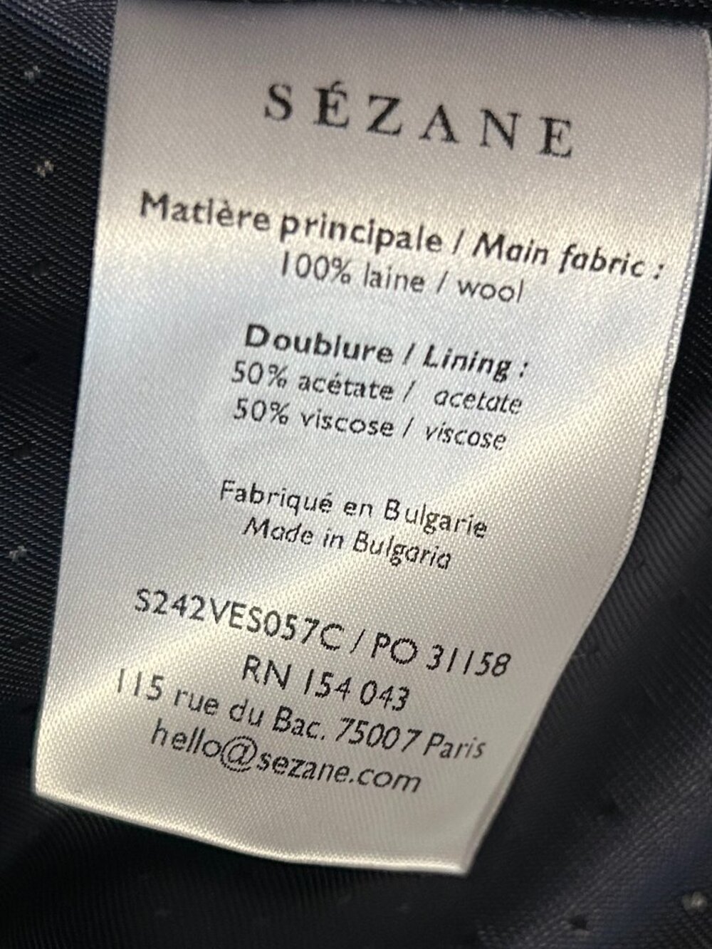 (RESERVED for naturcot) Sezane Drea Jacket - Ochre blue check - US2 / FR34 - Picture 8 of 14